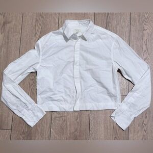 rag & bone Shirt White Button Down Cropped Womens 0 XS Classic Preppy Made USA